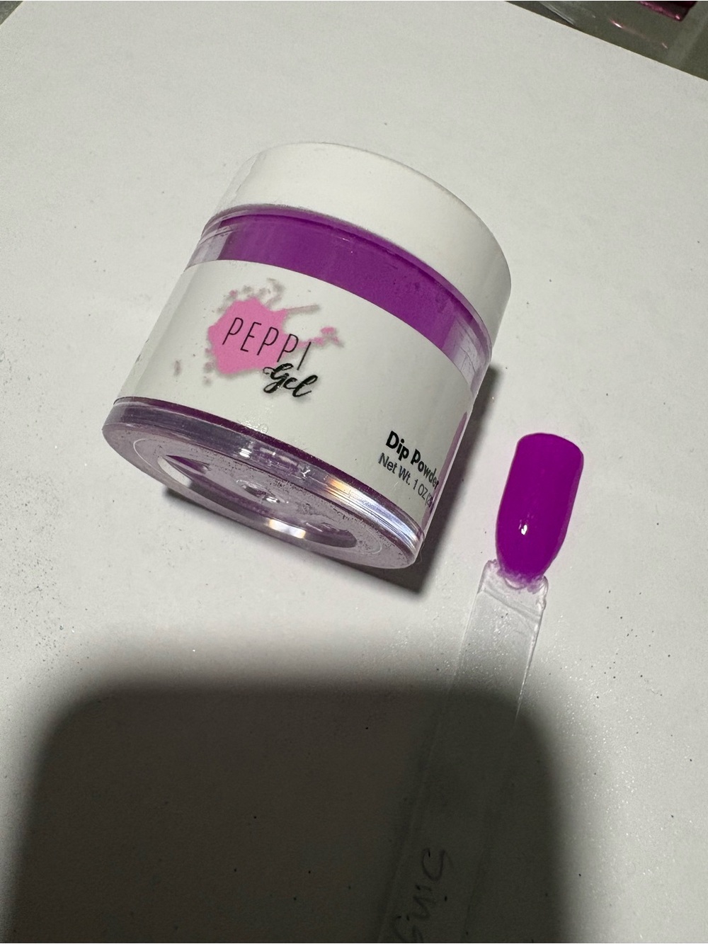 Peppi Gel Sing To Me neon purple dip nail powder
